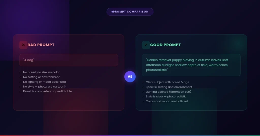 Examples of Good vs Bad Image Prompts
